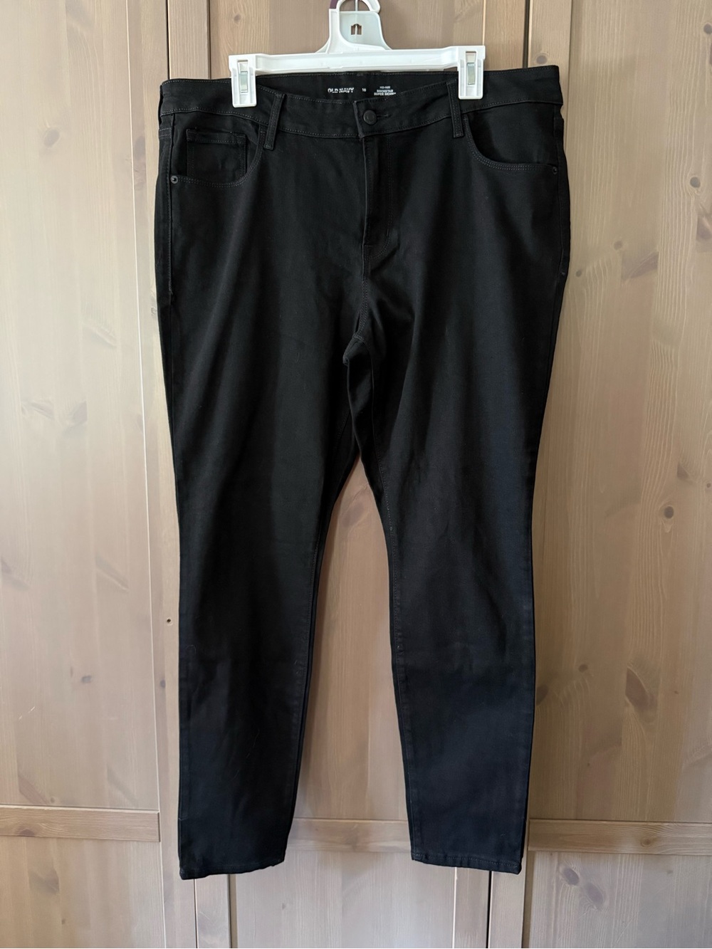 Old Navy Black Mid-Rise Rockstar Super Skinny Jeans